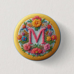 Badge Rond 2,50 Cm Conception d'alphabet brodé coloré