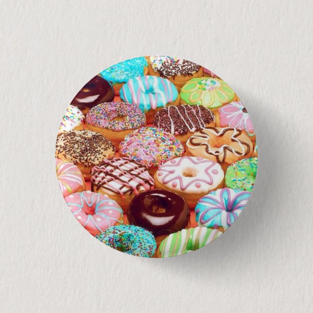 Badge Rond 2,50 Cm conception d'art de beignet (Devant)
