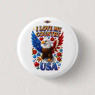 Badge Rond 2,50 Cm Conception de bouton : J'aime mon pays - France n'
