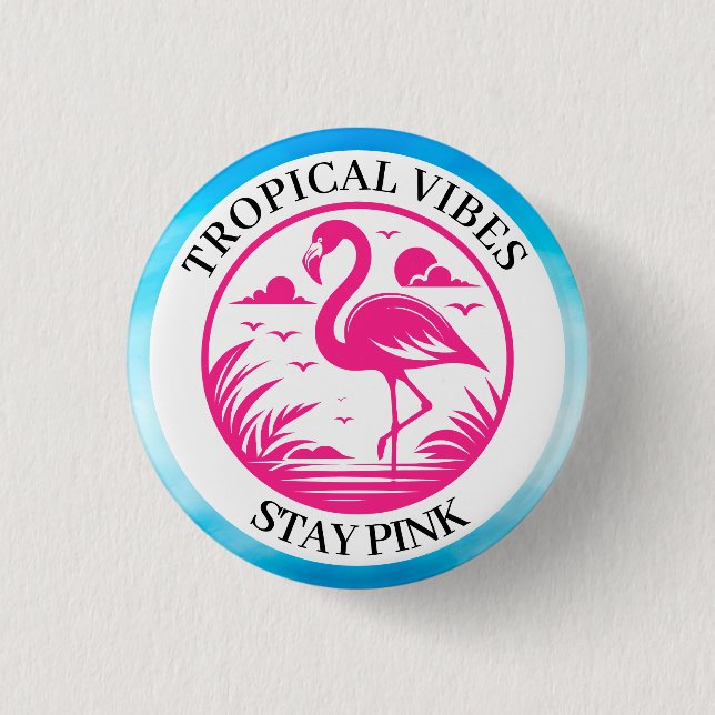 Badge Rond 2,50 Cm Conception de cercle d'été flamant rose-68730 (Devant)