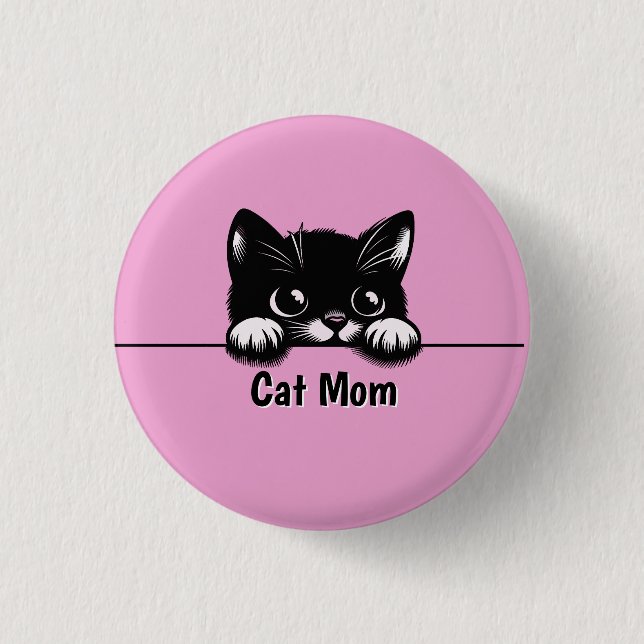 Badge Rond 2,50 Cm Conception de chat Cute Peeeking (Devant)