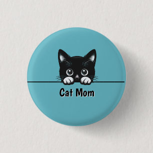 Badge Rond 2,50 Cm Conception de chat Cute Peeeking