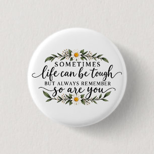 Badge Rond 2,50 Cm Conception de citation inspirante florale minimali