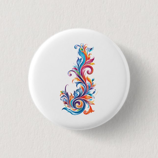 Badge Rond 2,50 Cm conception de couleurs abstraites "Vortex chromati (Devant)