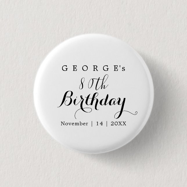 Badge Rond 2,50 Cm Conception de fête d'anniversaire en typographie m (Devant)