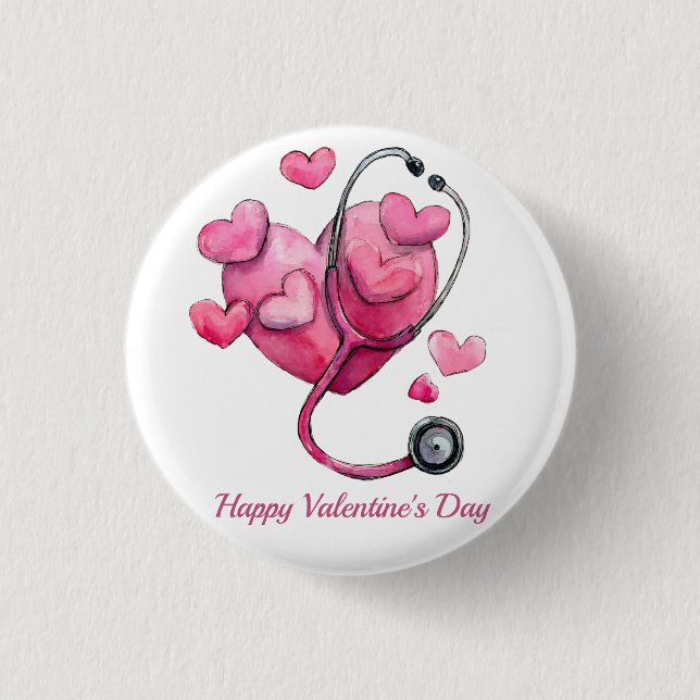 Badge Rond 2,50 Cm Conception de la Saint-Valentin pour guérir les cœ (Devant)
