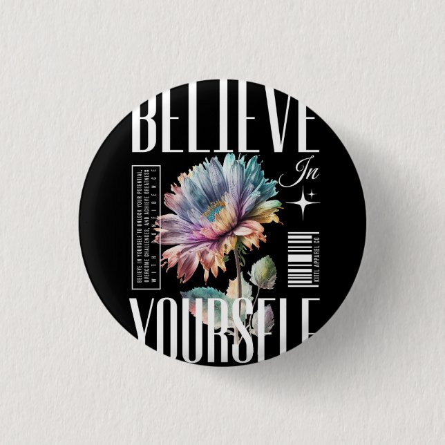 Badge Rond 2,50 Cm Conception de logo Croyez en vous (Devant)