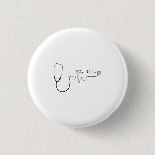 Badge Rond 2,50 Cm Conception de nom de médecin personnalisé Tw