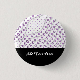 Badge Rond 2,50 Cm Conception de points Polka violet amusant