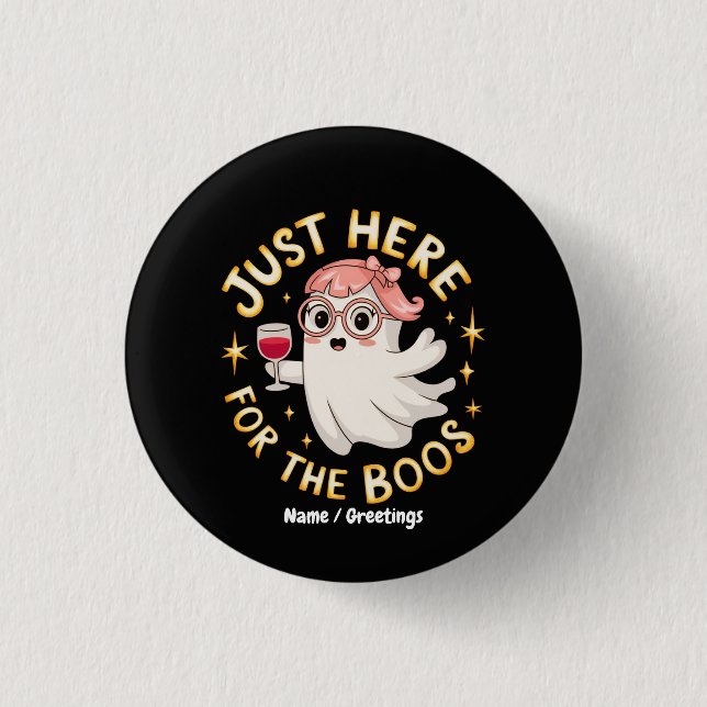 Badge Rond 2,50 Cm Conception de pun de boisson d'Halloween fantôme n (Devant)
