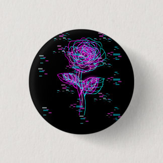 Badge Rond 2,50 Cm Conception de rose de pépin de néon