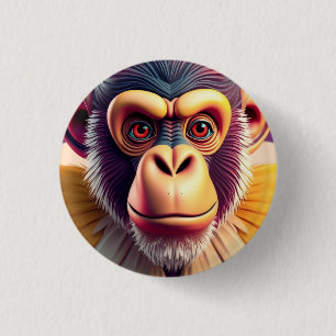 Badge Rond 2,50 Cm Conception de singe
