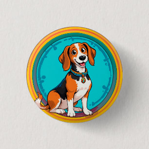 Badge Rond 2,50 Cm Conception de style de dessin animé coloré de chio