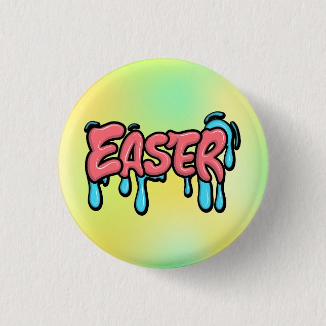 Badge Rond 2,50 Cm Conception de style graffiti avec texte goutte à g (Devant)