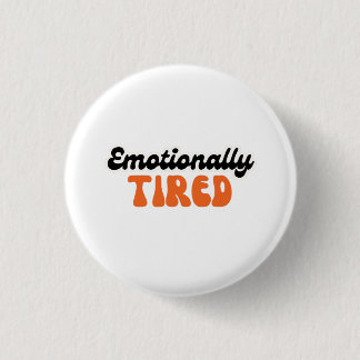 Badge Rond 2,50 Cm Conception de texte à bulles rétro fatigué émotion