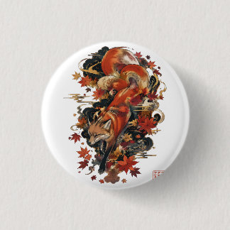 Badge Rond 2,50 Cm Conception d'esprit de renard japonais Kitsune d'a