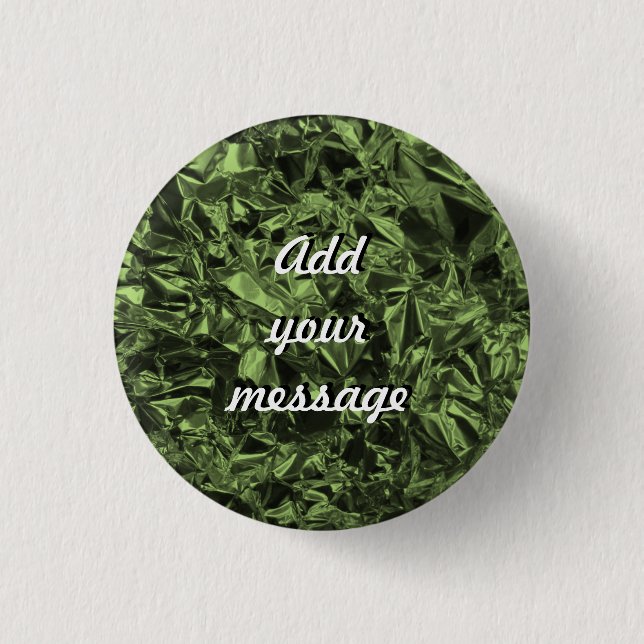 Badge Rond 2,50 Cm Conception d'huile d'aluminium en vert mousse (Devant)