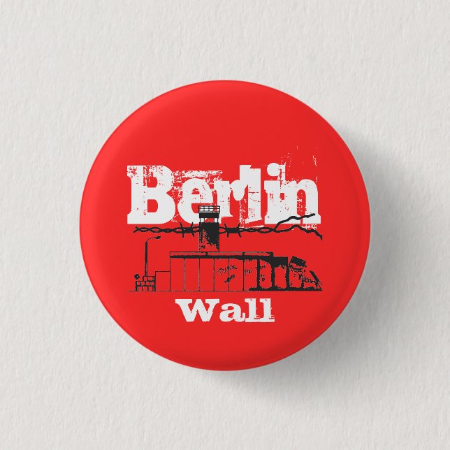 Badge Rond 2,50 Cm Conception du mur de Berlin (Devant)