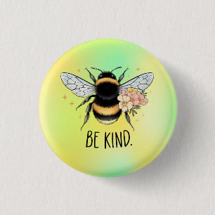 Badge Rond 2,50 Cm Conception Florale de Fleur Mignonne Abeille Inspi