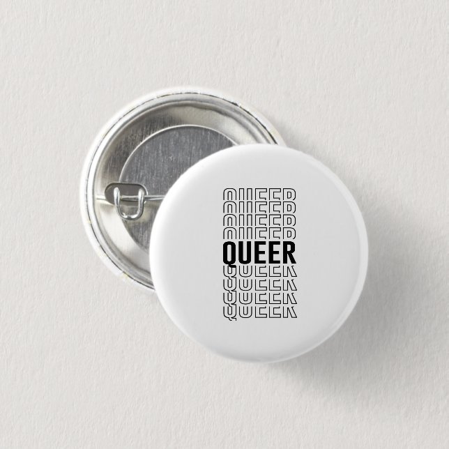 Badge Rond 2,50 Cm Conception Queer Rétro (Devant & derrière)