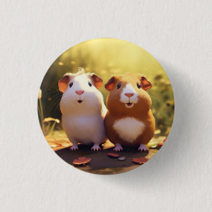 Badge Rond 2,50 Cm Conception sur le thème du cochon d'Inde, mignon .