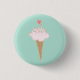 Badge Rond 2,50 Cm Cône de crème glacée mignonne