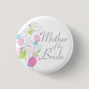 Badge Rond 2,50 Cm Confetti Mère de la mariée mariage pin / bouton