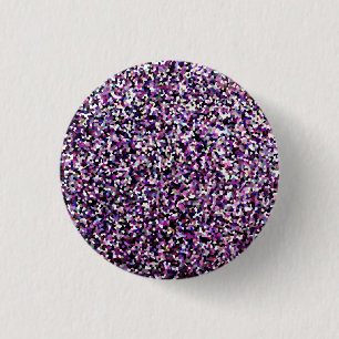 Badge Rond 2,50 Cm Confetti noir et blanc pourpre