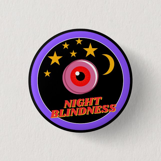 Badge Rond 2,50 Cm conscience de la cécité nocturne - noir (Devant)