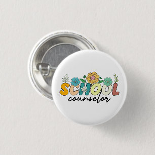 Badge Rond 2,50 Cm Conseiller scolaire Fleur sauvage enseignant Migno
