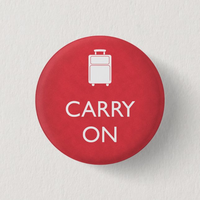 Badge Rond 2,50 Cm CONTINUEZ - Bagages - Rouge Drôle (Devant)