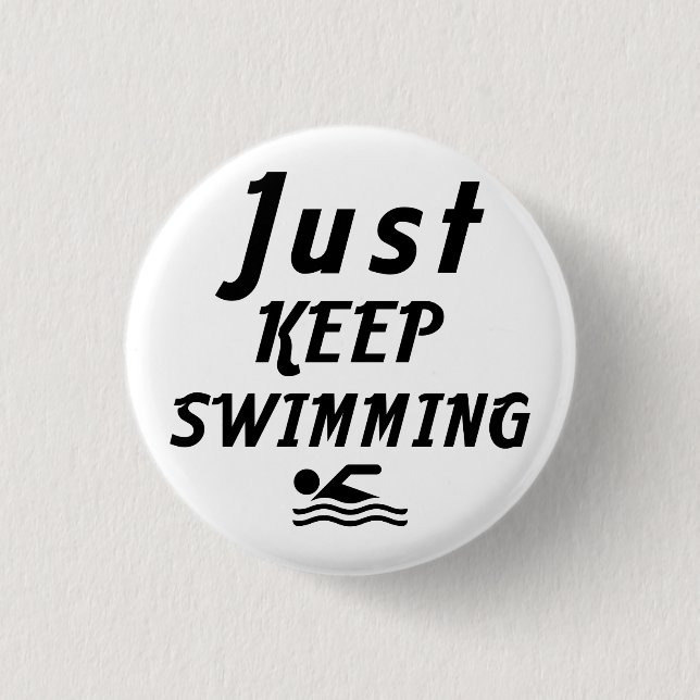 Badge Rond 2,50 Cm continuez juste la natation (Devant)