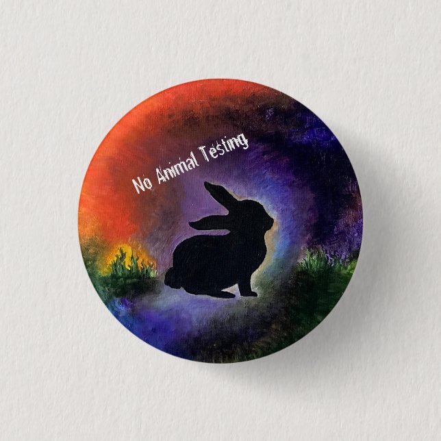 Badge Rond 2,50 Cm Contre l'expérimentation animale (Devant)