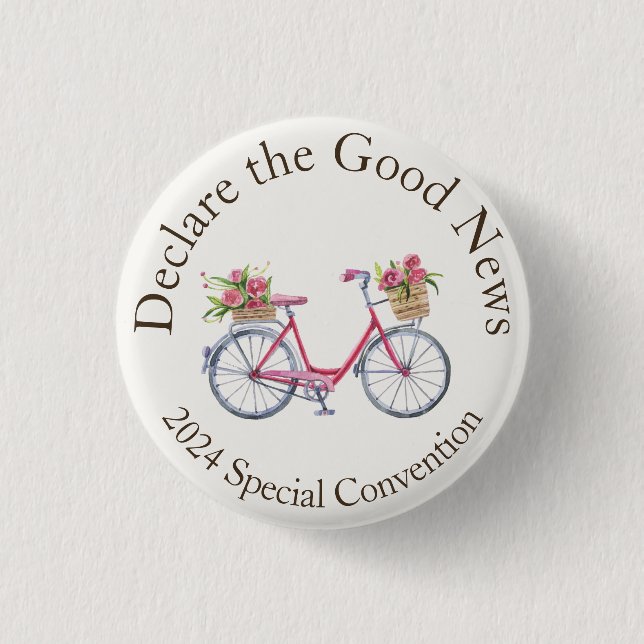 Badge Rond 2,50 Cm Convention JW 2024 Déclarer les bonnes nouvelles (Devant)