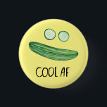 Badge Rond 2,50 Cm Cool comme concombre "Cool AF" Funny Watercolor<br><div class="desc">Restez cool comme un concombre avec ce bouton amusant. L'aquarelle est juste pour vous ! Consultez ma boutique pour plus de designs !</div>