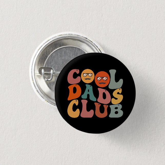 Badge Rond 2,50 Cm Cool Dads Club Papa Fête des pères Retro Super (Devant & derrière)