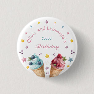 Badge Rond 2,50 Cm Cool de crème glacée fête d'anniversaire