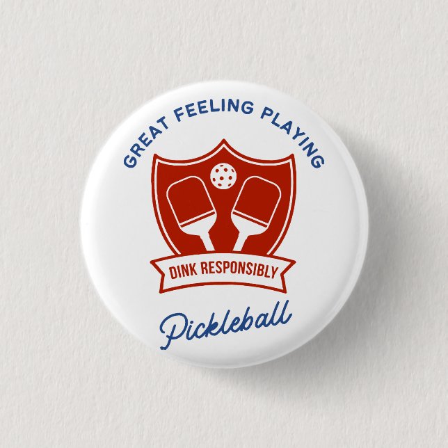Badge Rond 2,50 Cm Cool de Pickleball design à porter (Devant)