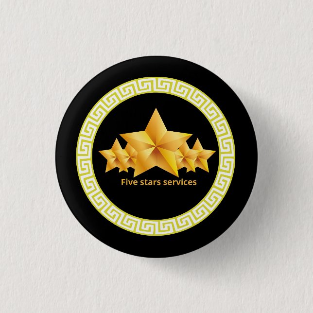 Badge Rond 2,50 Cm Cool de services cinq étoiles (Devant)