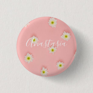 Badge Rond 2,50 Cm Cool, Fleurs roses Extraordinaires