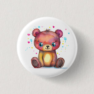 Badge Rond 2,50 Cm Cool Ours mou Teddy positif