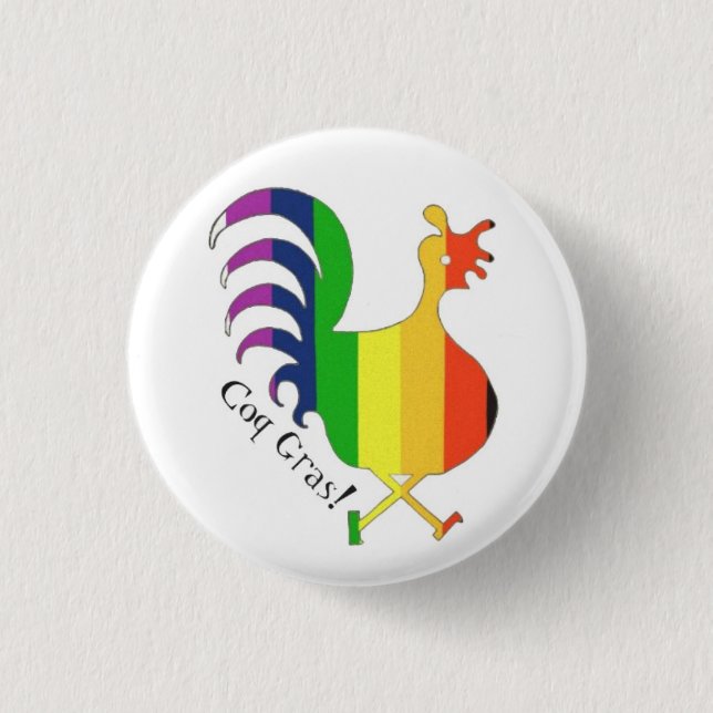 Badge Rond 2,50 Cm Coq Gras - bouton (Devant)