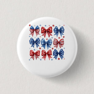Badge Rond 2,50 Cm Coquette American Flag Coquette Bow 4 juillet