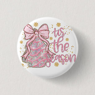 Badge Rond 2,50 Cm Coquette Gâteau de Noël C'est la saison