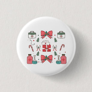 Badge Rond 2,50 Cm Coquette Infirmière Bow Infirmière personnalisée N