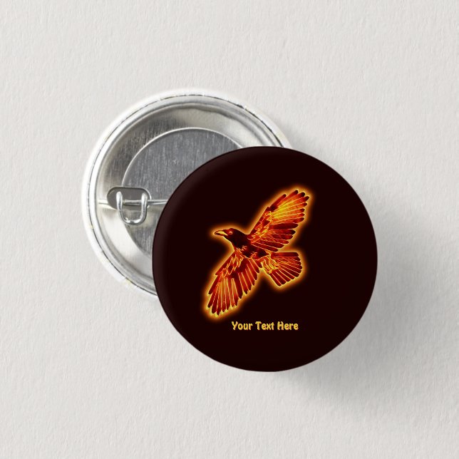 Badge Rond 2,50 Cm Corbeau (Devant & derrière)