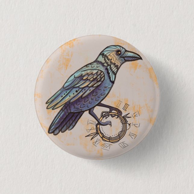 Badge Rond 2,50 Cm corbeau mystique (Devant)