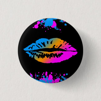 BADGE ROND 2,50 CM COREY TIGER NOUVELLE VAGUES LÈVES SPLATTER LOVE