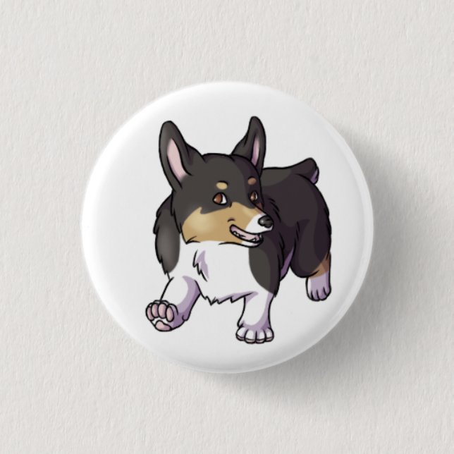 Badge Rond 2,50 Cm Corgi de Pembroke (Devant)