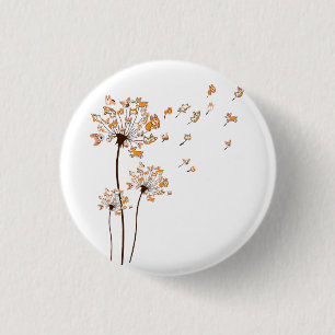 Badge Rond 2,50 Cm Corgi Flower Fly Dandelion Chemise mignonne Amoure